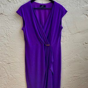 Ronni Nicole Women Sleeveless Career Formal Faux Wrap Dress Size L